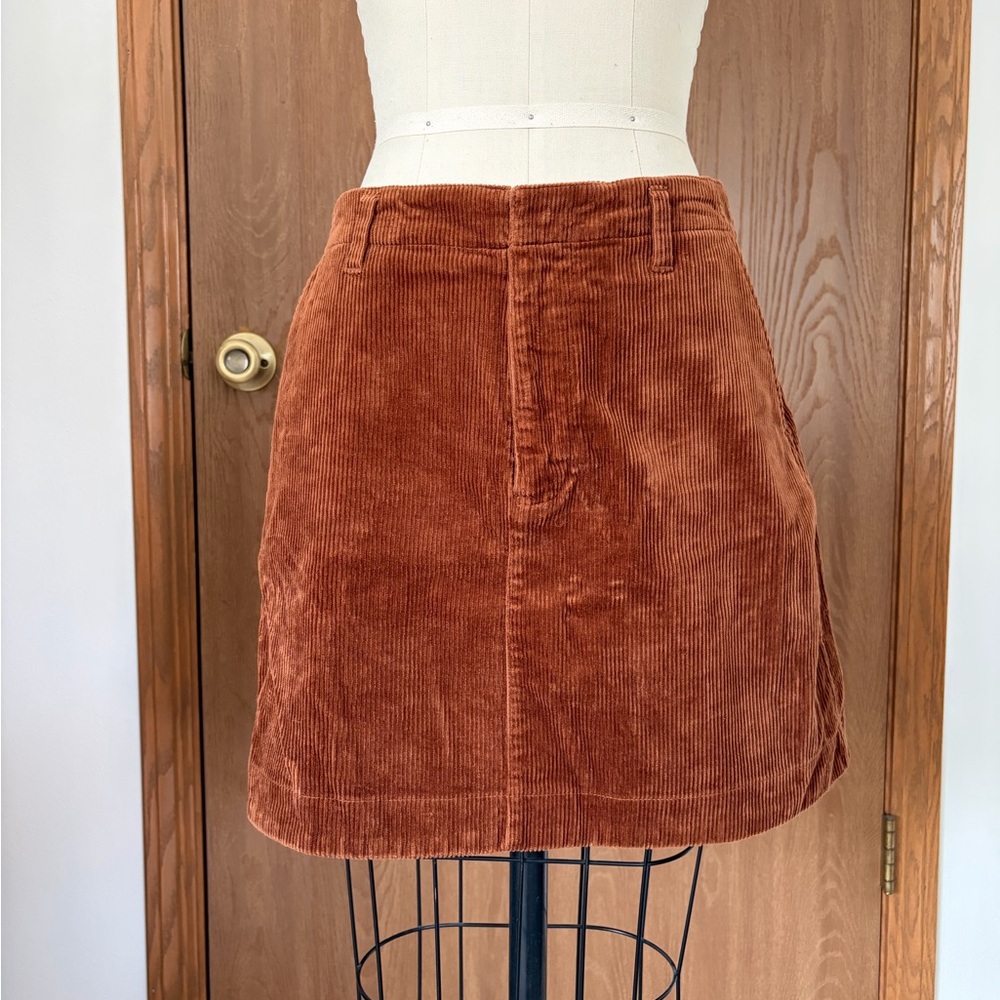 GAP Corduroy A-Line Mini Skirt in Rust Orange